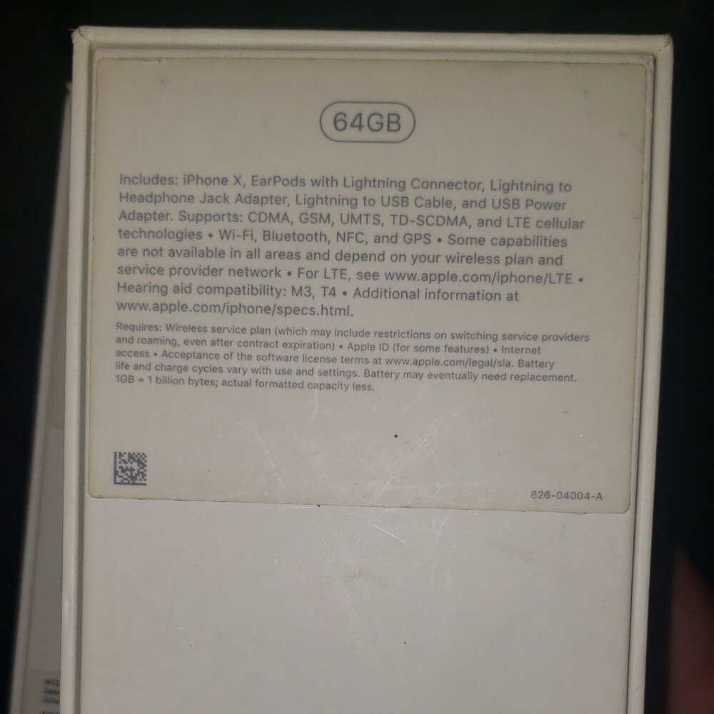 Apple X 64GB iphone BOX ONLY
